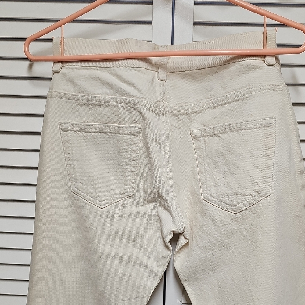 NWOT Vintage DKNY Cream Women's Slim Jeans 100% Cotton Open Calf/Split Leg Sz 6 - Picture 15 of 15